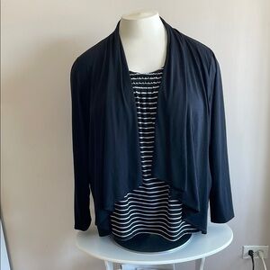 Navy and white striped one piece top